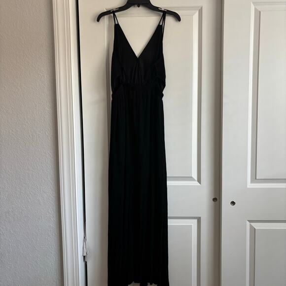 Lulus Lost in Paradise Black Maxi Dress V Neck Essential Strappy Sz S - Picture 2 of 13